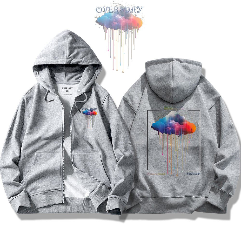 Colorful Abstract Clouds / Zip Up Hoodie