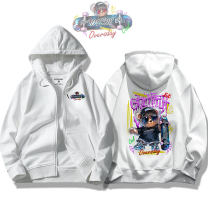 Trendy Skate Bear / Zip Up Hoodie