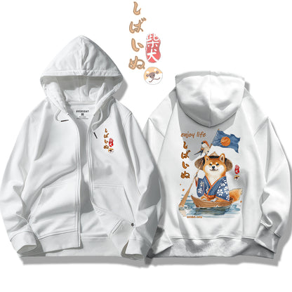 Relaxed Shiba / Zip Up Hoodie