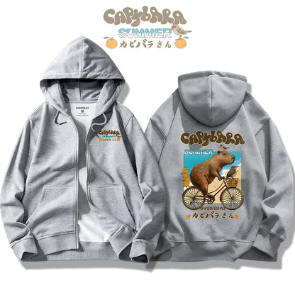 Summer Capybara / Zip Up Hoodie