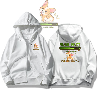 Huge Fart Loading / Zip Up Hoodie