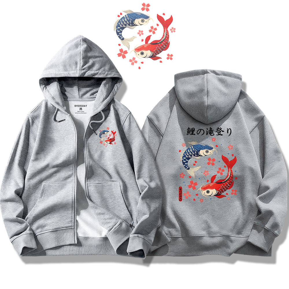 Carp Leaping Over the Dragon Gate / Zip Up Hoodie