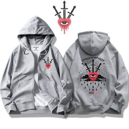 Three of Swords / Zip Up Hoodie