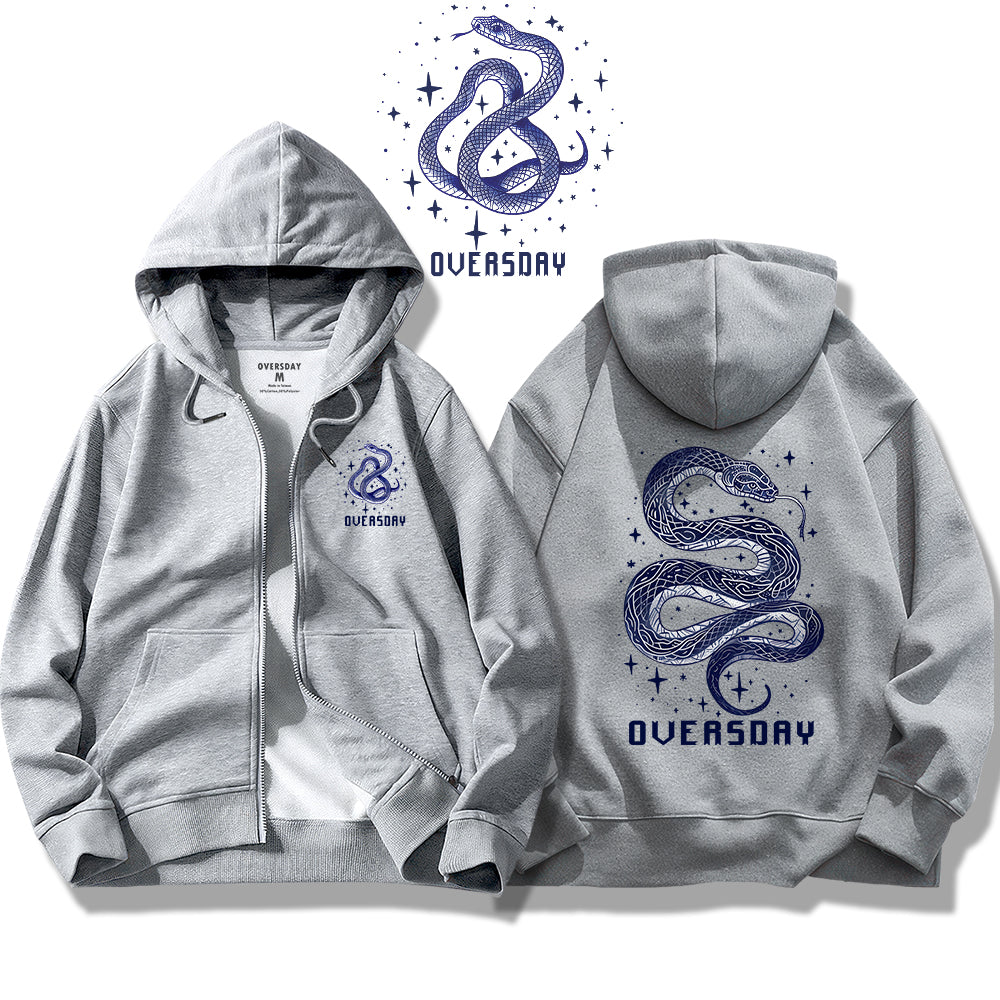 Starlit Serpent Whispers / Zip Up Hoodie