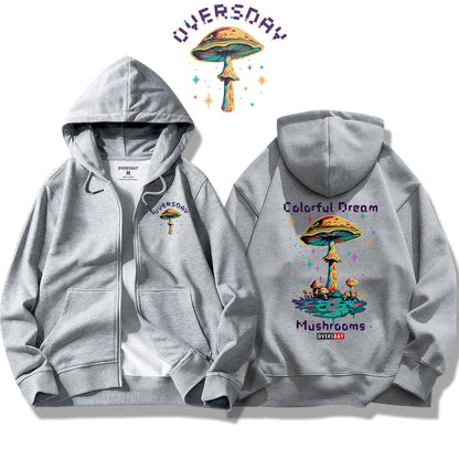 Colorful Dream Mushrooms / Zip Up Hoodie