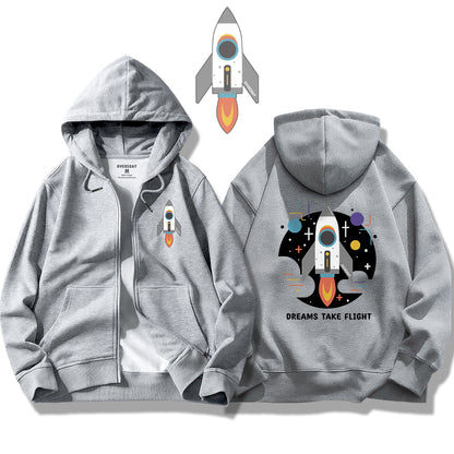 Rocket-Dreams Take Flight / Zip Up Hoodie