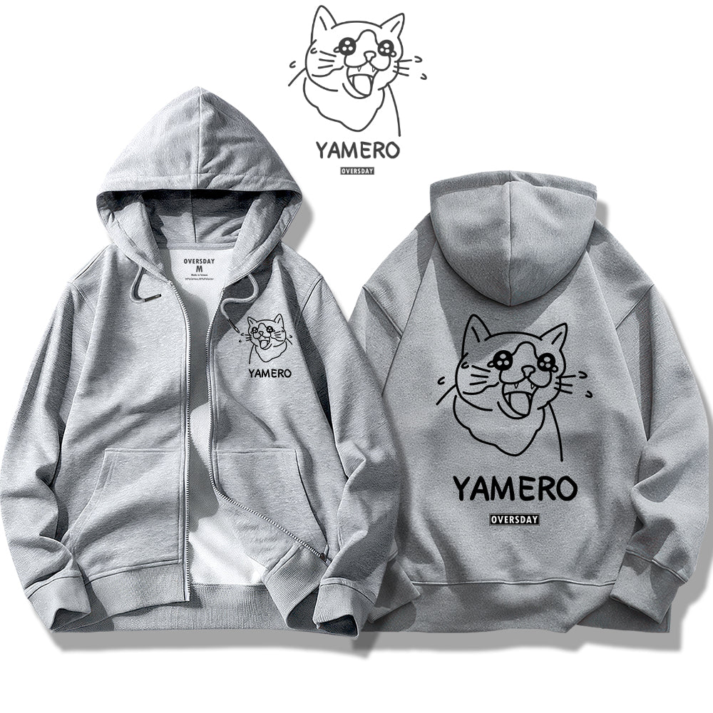 Yamero Cat / Zip Up Hoodie