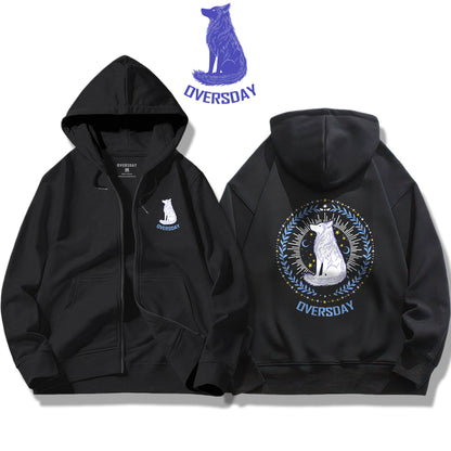 Stars and Moon with Wolf / Zip Up Hoodie