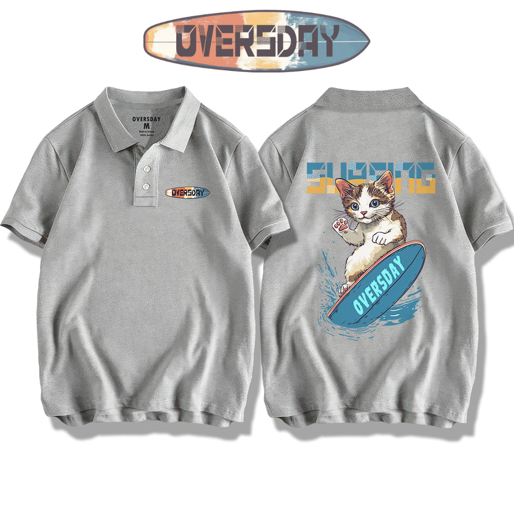 Surfing Cool Cat / Polo Shirt