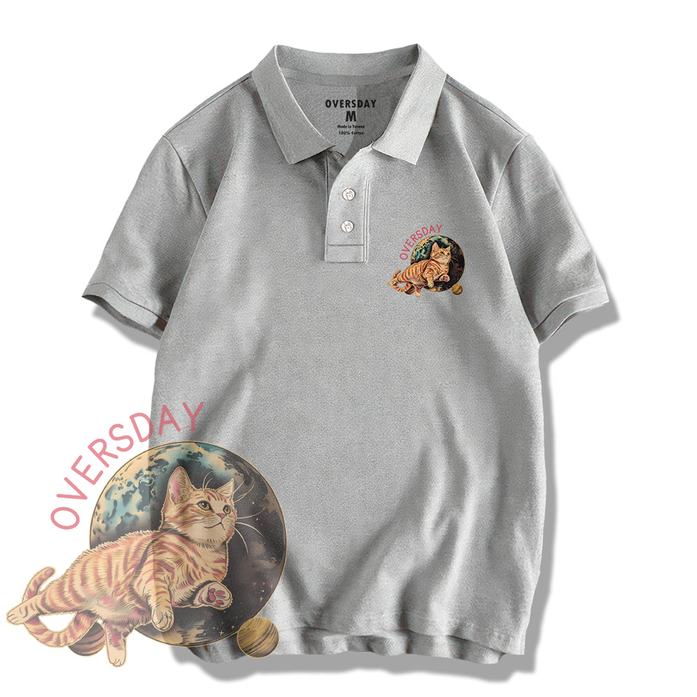 Galactic Cat Steps / Polo Shirt