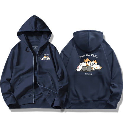 Sleeping Cats / Zip Up Hoodie