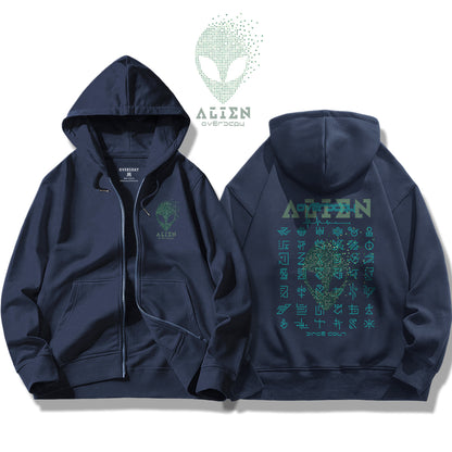 Alien Message / Zip Up Hoodie