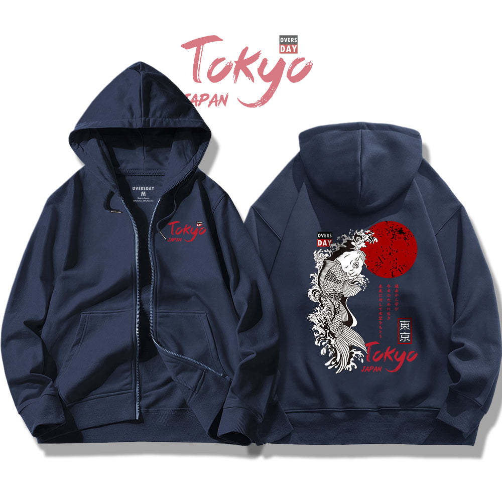 Japanese Koi Fish / Zip Up Hoodie