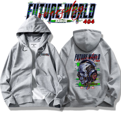 Tech Apocalypse Skull / Zip Up Hoodie