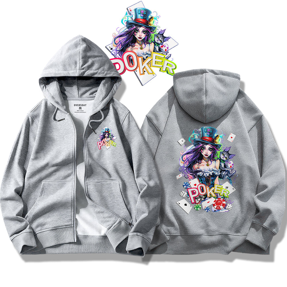 Poker Fantasy Girl / Zip Up Hoodie