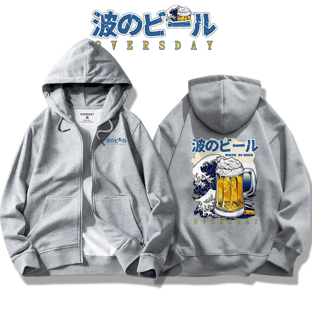 Wave of Beer / Zip Up Hoodie