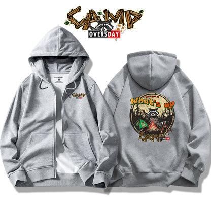 Forest Camping Raccoon / Zip Up Hoodie