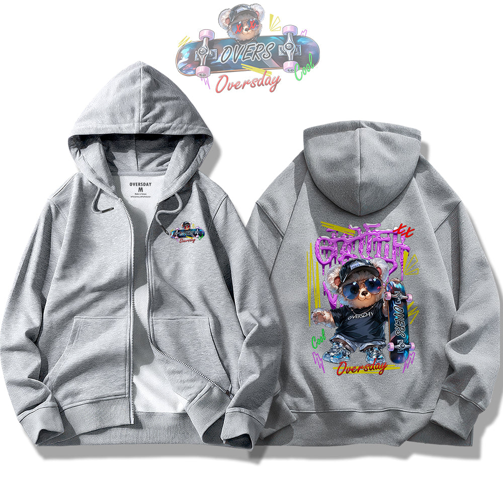 Trendy Skate Bear / Zip Up Hoodie