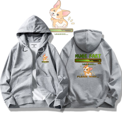 Huge Fart Loading / Zip Up Hoodie