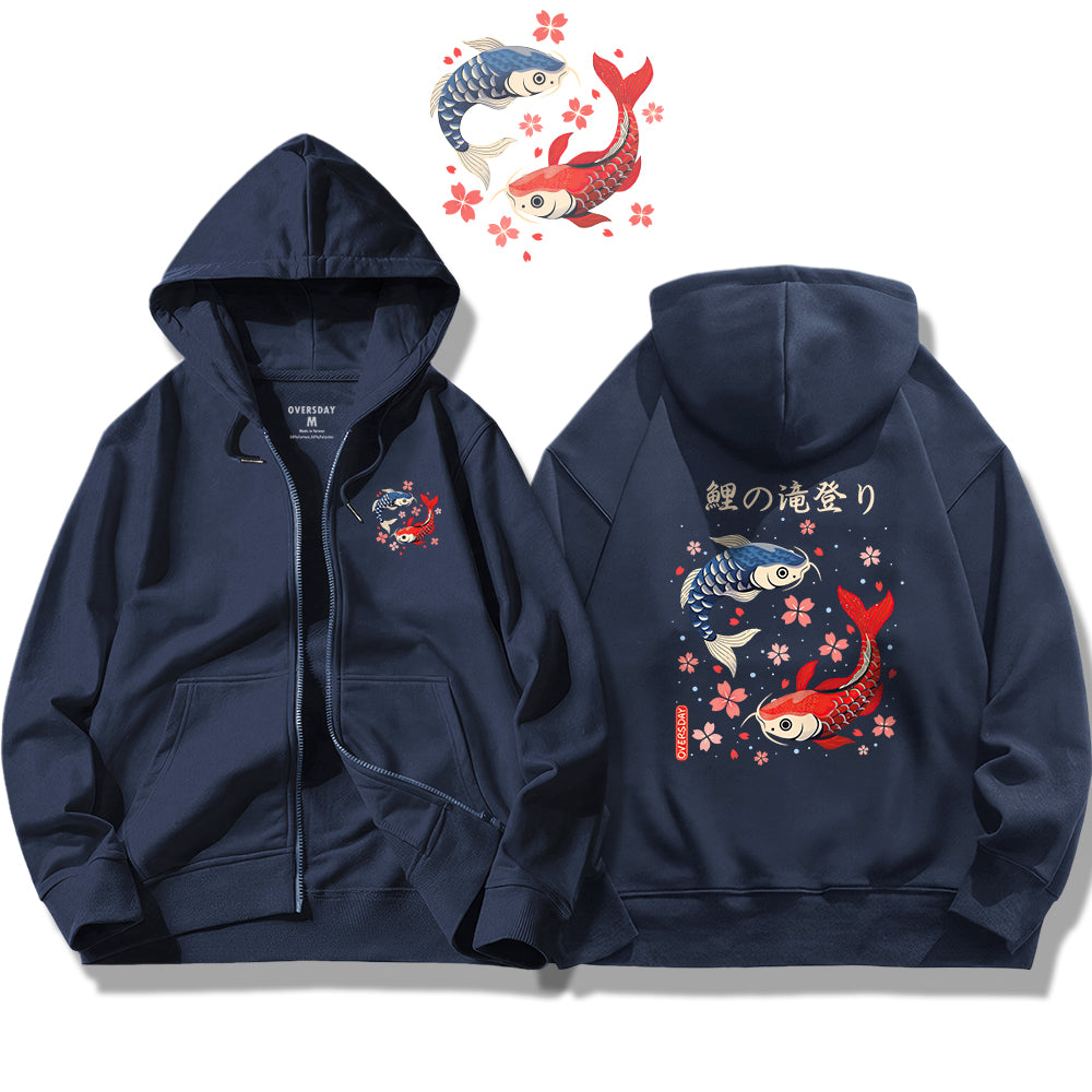 Carp Leaping Over the Dragon Gate / Zip Up Hoodie