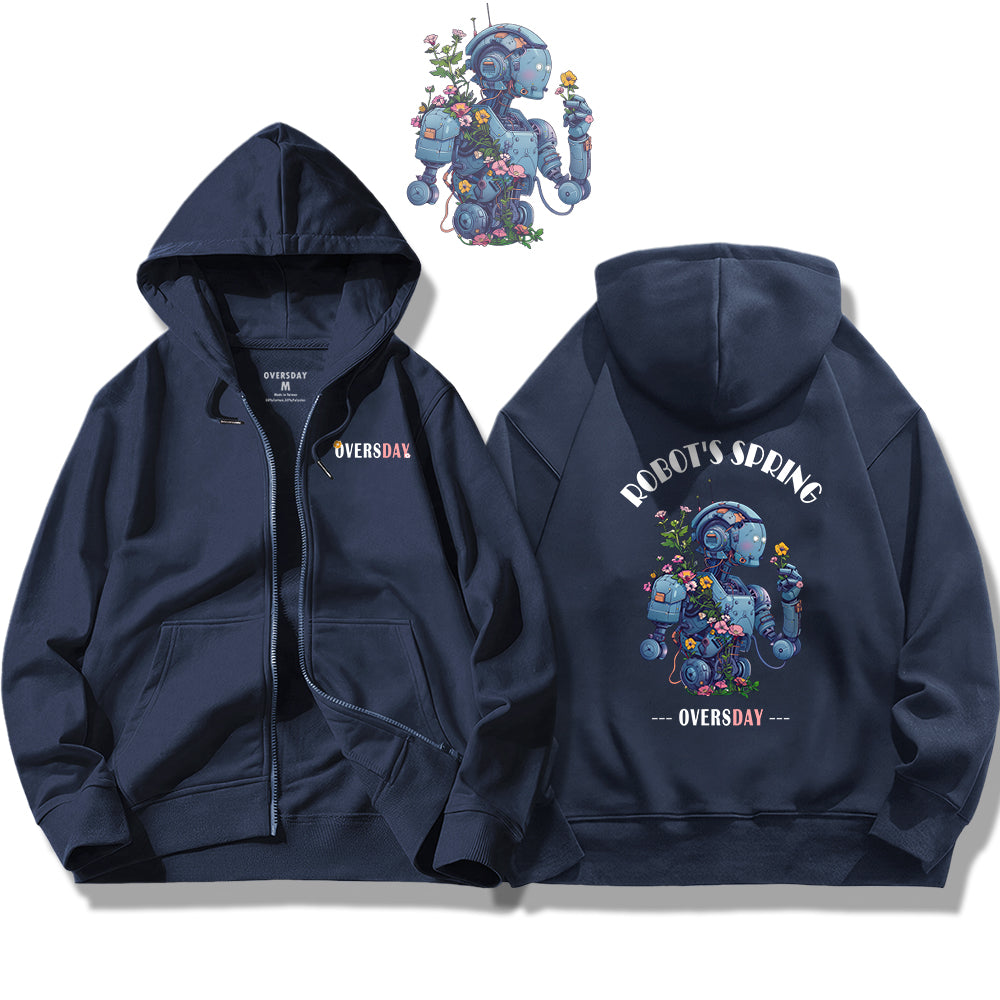 Robot's Spring / Zip Up Hoodie