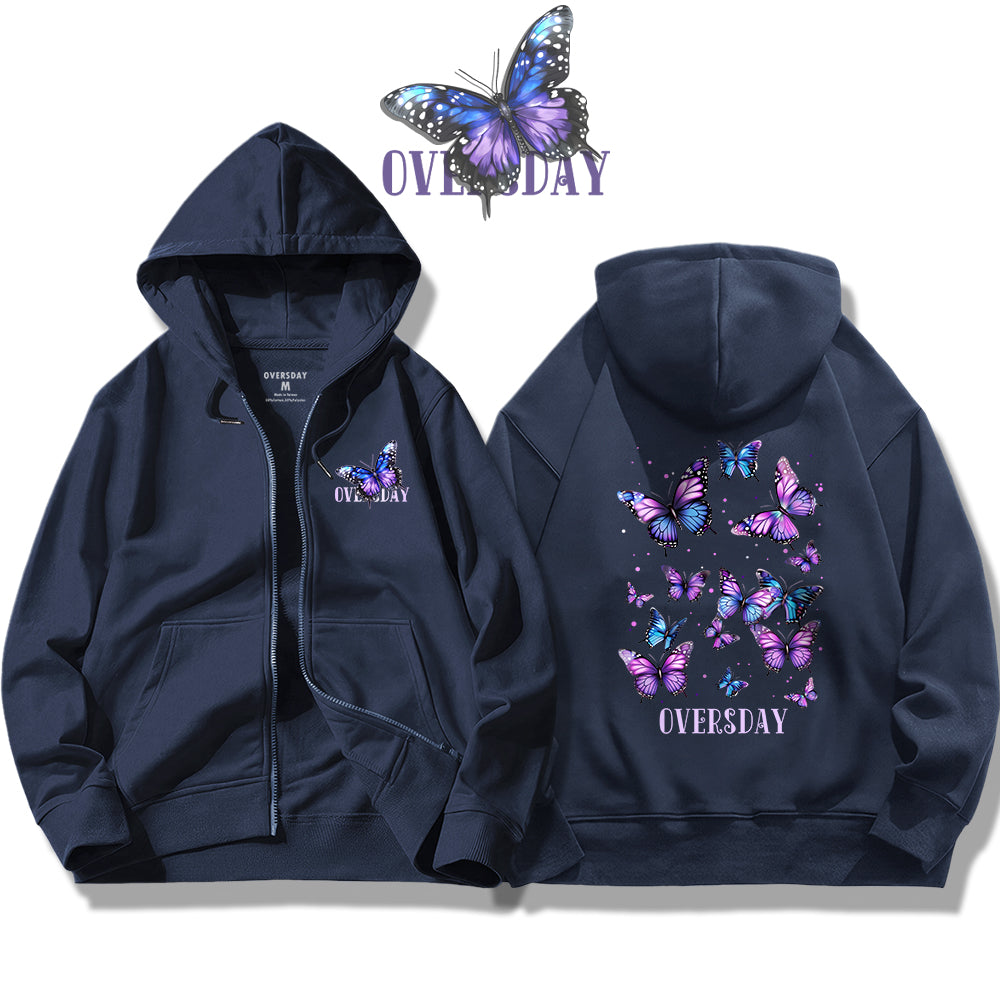 Purple Butterfly Dreams / Zip Up Hoodie