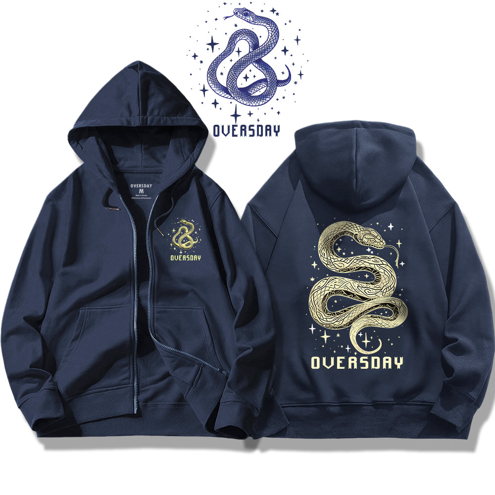 Starlit Serpent Whispers / Zip Up Hoodie