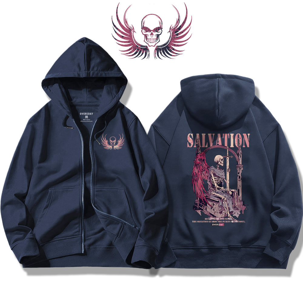 Crimson Wing Salvation / Zip Up Hoodie