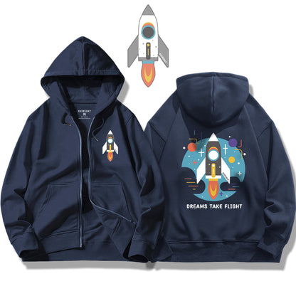 Rocket-Dreams Take Flight / Zip Up Hoodie