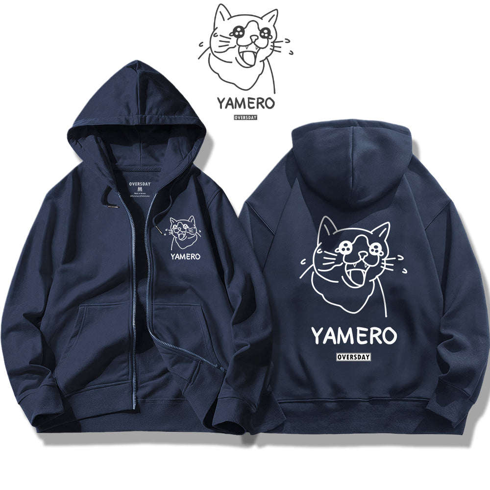 Yamero Cat / Zip Up Hoodie