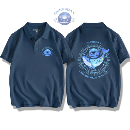 Cosmic Blue Whale / Polo Shirt