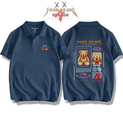 Playful Ribbon Bear / Polo Shirt