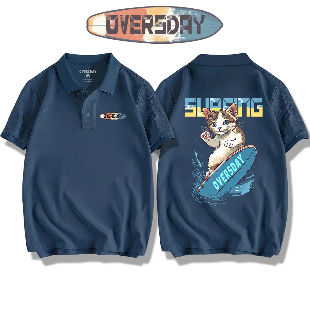 Surfing Cool Cat / Polo Shirt