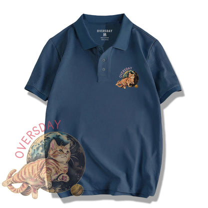 Galactic Cat Steps / Polo Shirt