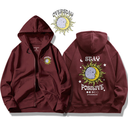 Stay Positive / Zip Up Hoodie