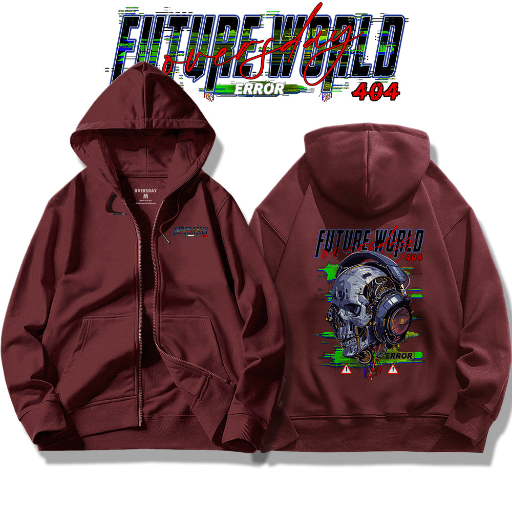 Tech Apocalypse Skull / Zip Up Hoodie