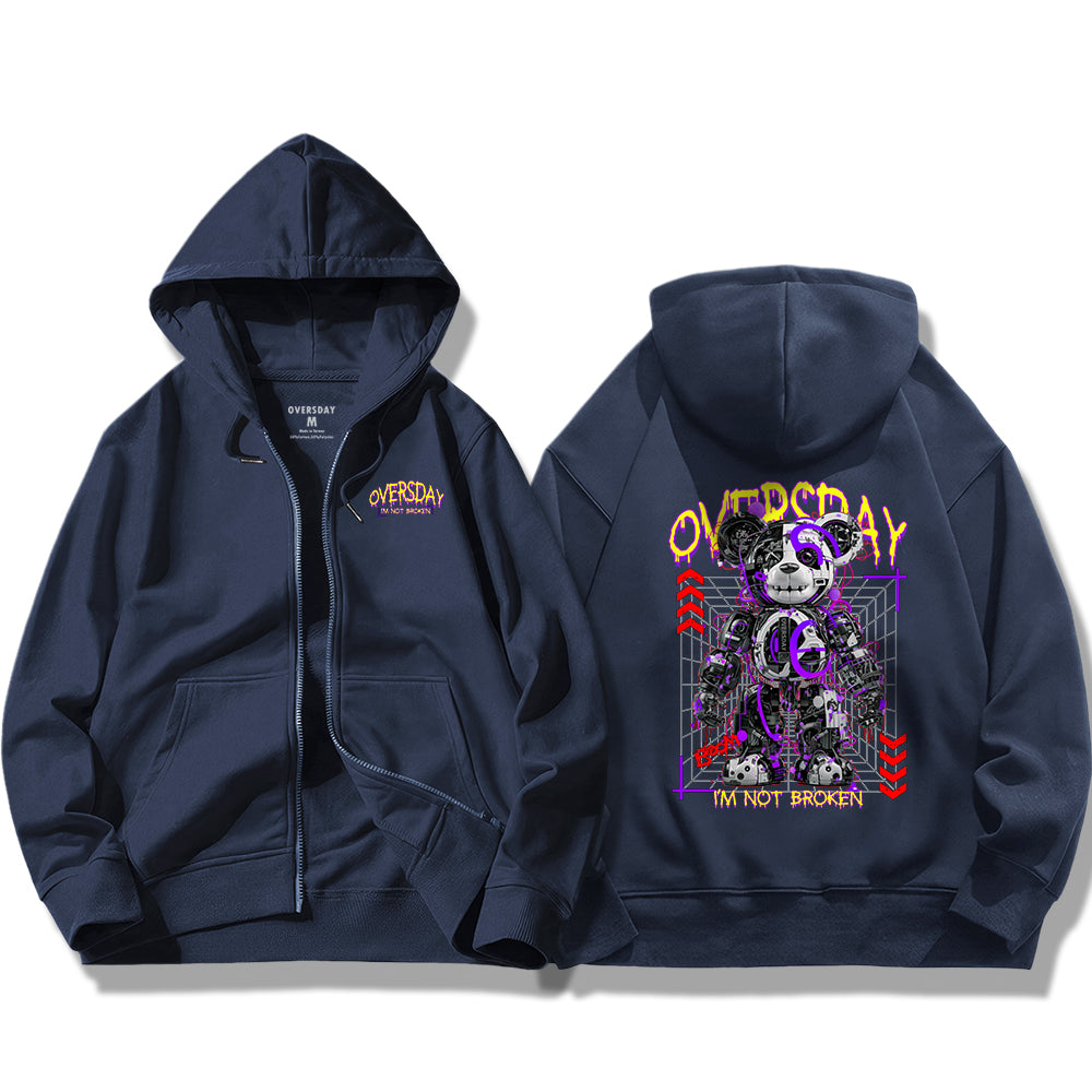 Moldy Mecha Bear / Zip Up Hoodie