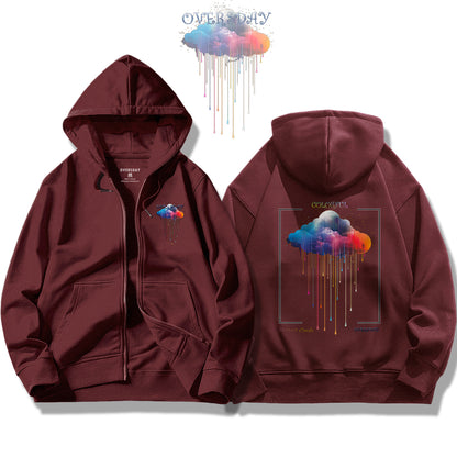 Colorful Abstract Clouds / Zip Up Hoodie