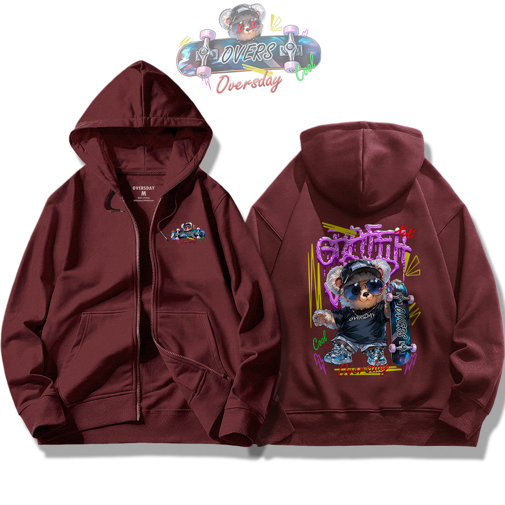 Trendy Skate Bear / Zip Up Hoodie