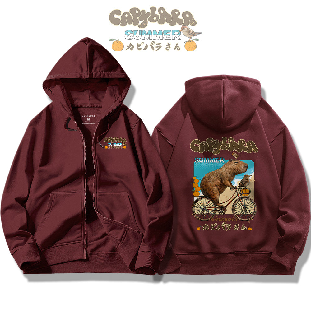 Summer Capybara / Zip Up Hoodie