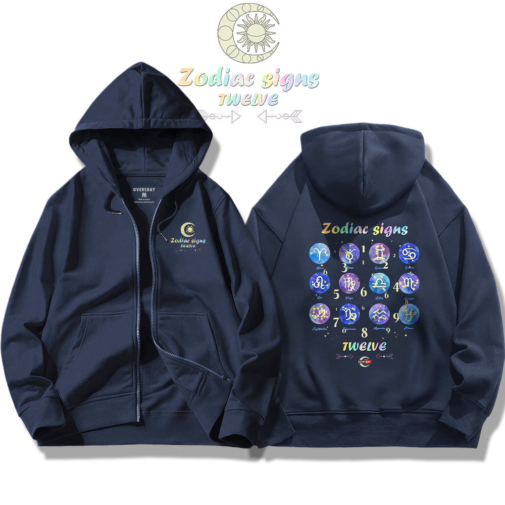 The Twelve Zodiacs / Zip Up Hoodie