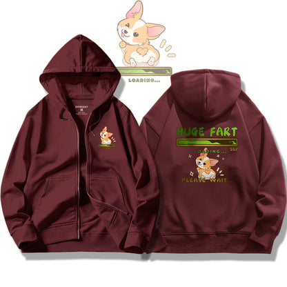 Huge Fart Loading / Zip Up Hoodie