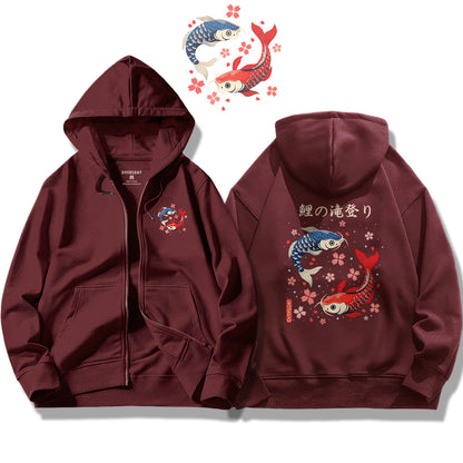 Carp Leaping Over the Dragon Gate / Zip Up Hoodie