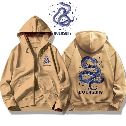 Starlit Serpent Whispers / Zip Up Hoodie