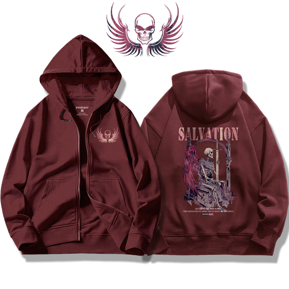 Crimson Wing Salvation / Zip Up Hoodie