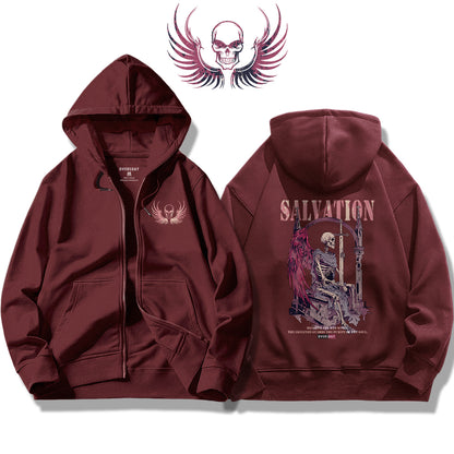 Crimson Wing Salvation / Zip Up Hoodie