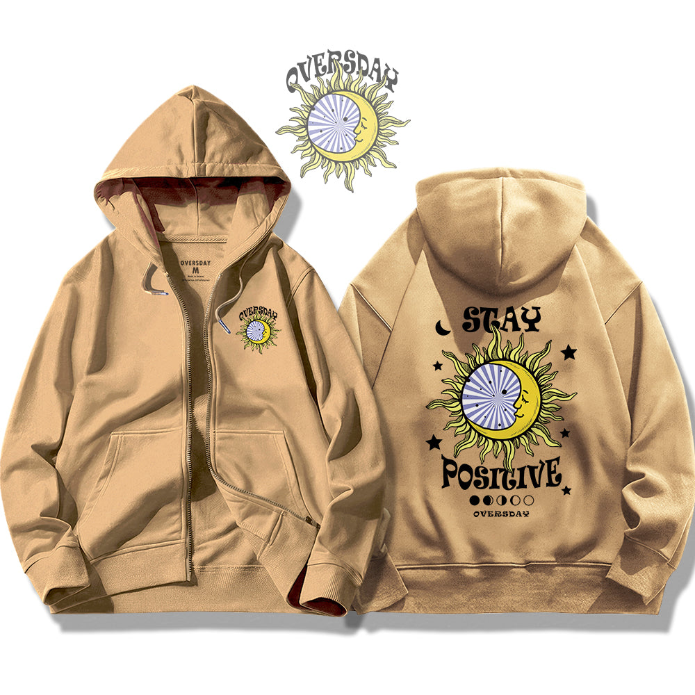 Stay Positive / Zip Up Hoodie