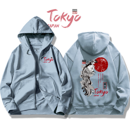 Japanese Koi Fish / Zip Up Hoodie