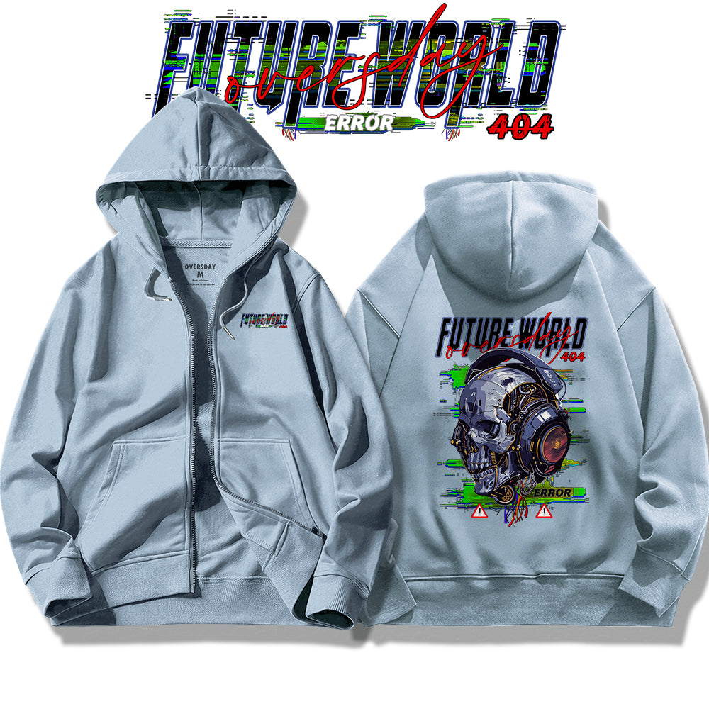 Tech Apocalypse Skull / Zip Up Hoodie