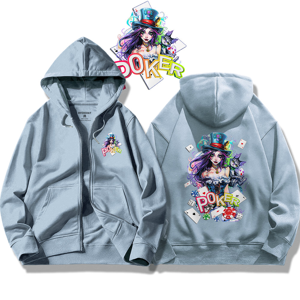 Poker Fantasy Girl / Zip Up Hoodie